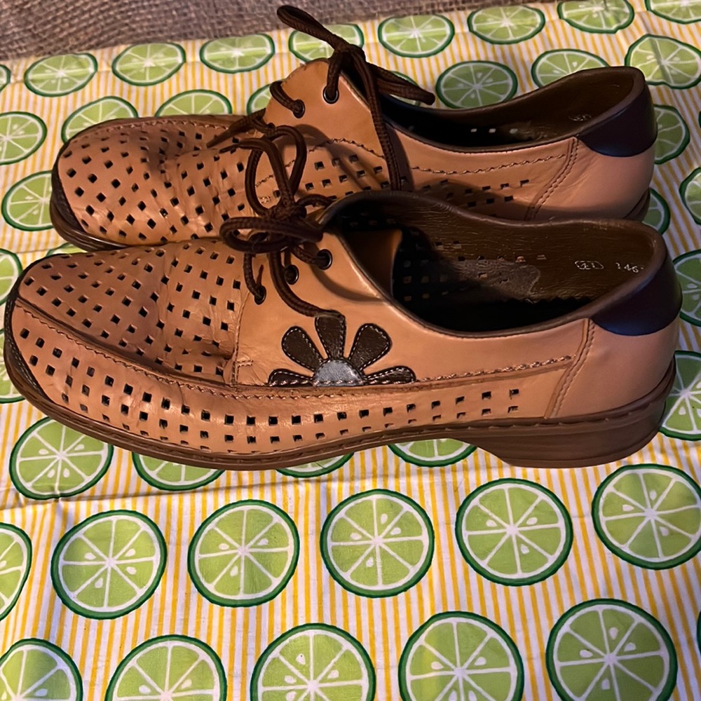 Rieker Antistress Laser Cut Leather Shoes